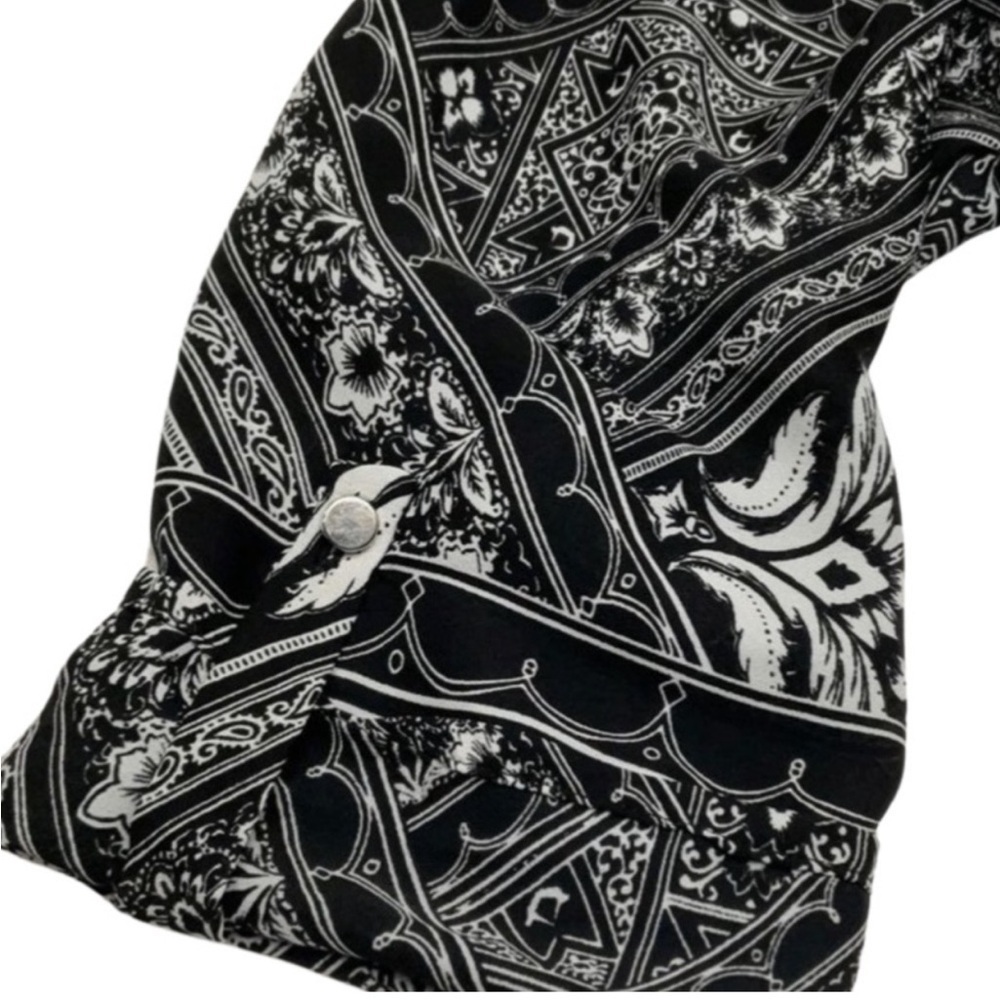 Roz & Ali Black/White Flowy Tunic Top Blouse NWT Size L - Picture 5 of 9